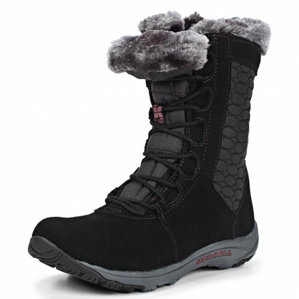 Merrell kamori mid lace Snow Boot Fur Lined Suede Quilted Active Sport